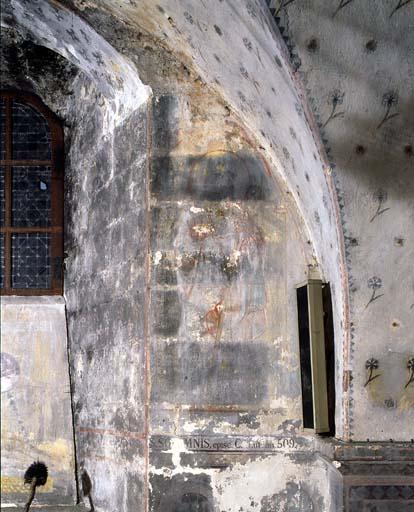 Galerie Notre-Dame de Sous-Terre, huitième travée, mur nord : saint Solemnis, évêque de Chartres à la fin du Ve siècle.