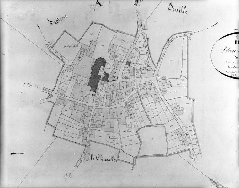 Extrait du plan cadastral de 1834.
