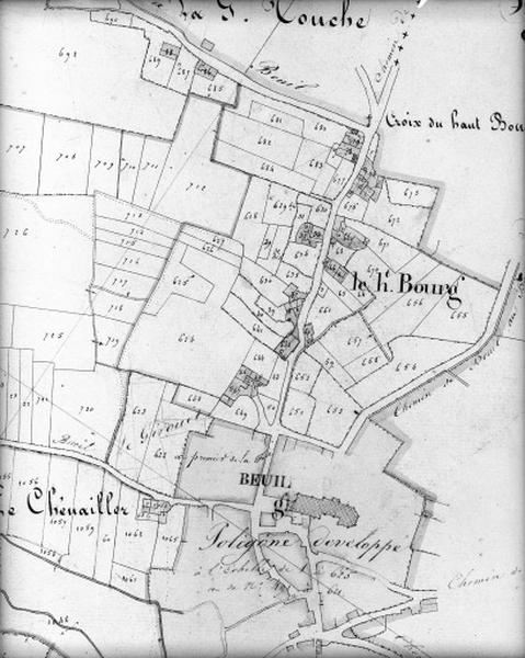 Extrait du plan cadastral de 1834.