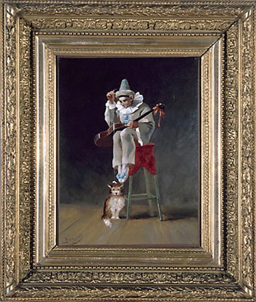 Tableau : Pierrot au chat