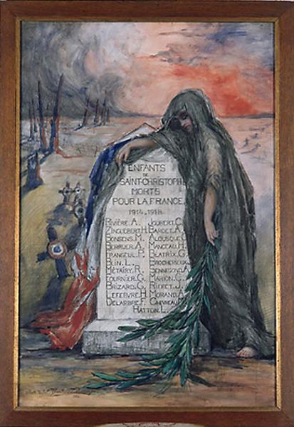 Dessin d'une stèle commémorative des morts de la guerre de 1914-1918