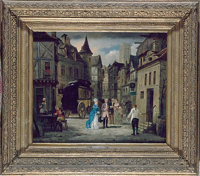 Tableau : la halte de la diligence