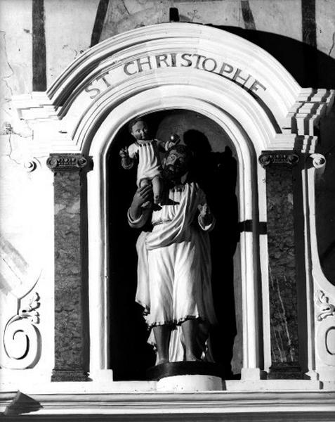 Statue de saint Christophe, 18e siècle. Partie supérieure du retable.