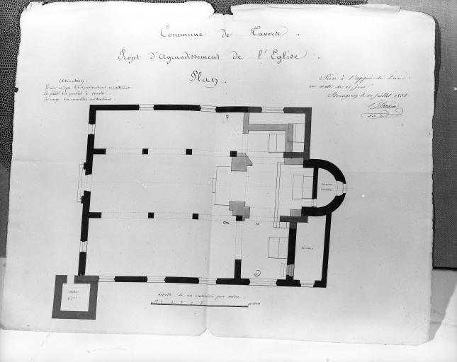 Projet d'agrandissement à l'est (1838). Plan.