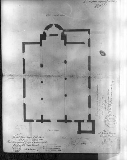 Plan de l'église en 1860.