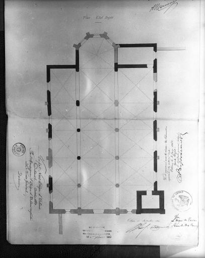 Projet d'une nouvelle église (1860). Plan.