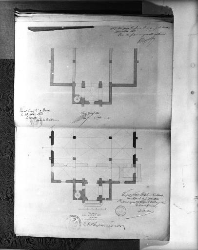 Projet de façade à l'ouest (1861). Plans.