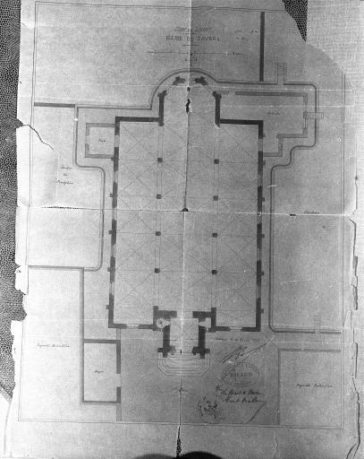 Plan définitif de la nouvelle église projetée (1864).