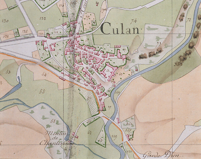 Châtelux. Plan par masse de culture, 1806.