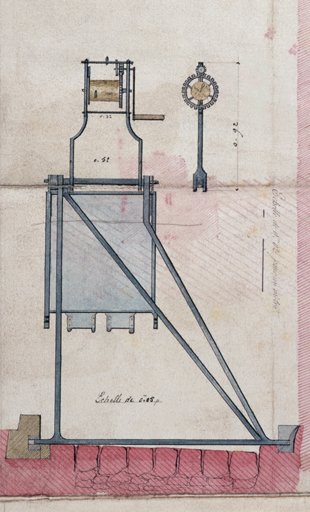 Coupes diverses de barrages mobiles du Cher, non daté (avant 1839).