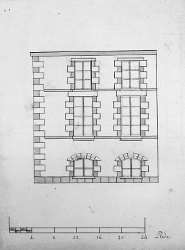 Maison du 18 rue Sainte-Catherine (non étudiée). Projet de façade.