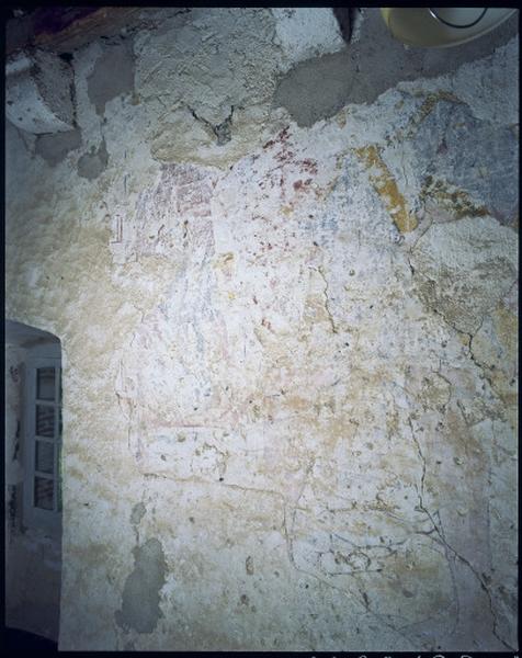 Premier étage. Vestiges d'une représentation de Saint-Christophe.