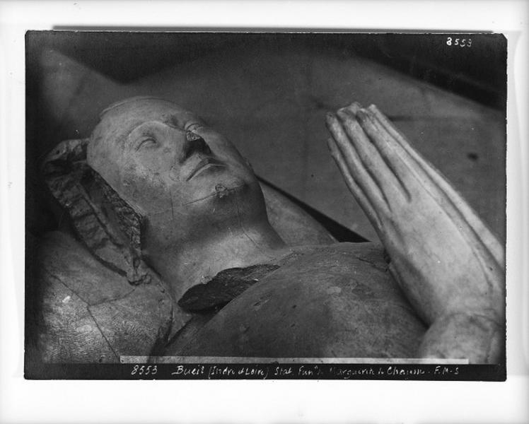 Détail de la statue. Vue prise vraisemblablement en 1883, lors du moulage de la statue pour le musée des Monuments Français à Paris.