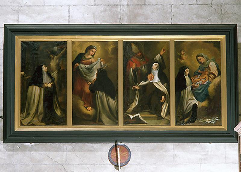 Vue d'ensemble du tableau des apparitions à la carmélite florentine du 16e siècle Marie-Madeleine de Pazzi (1556-1607).