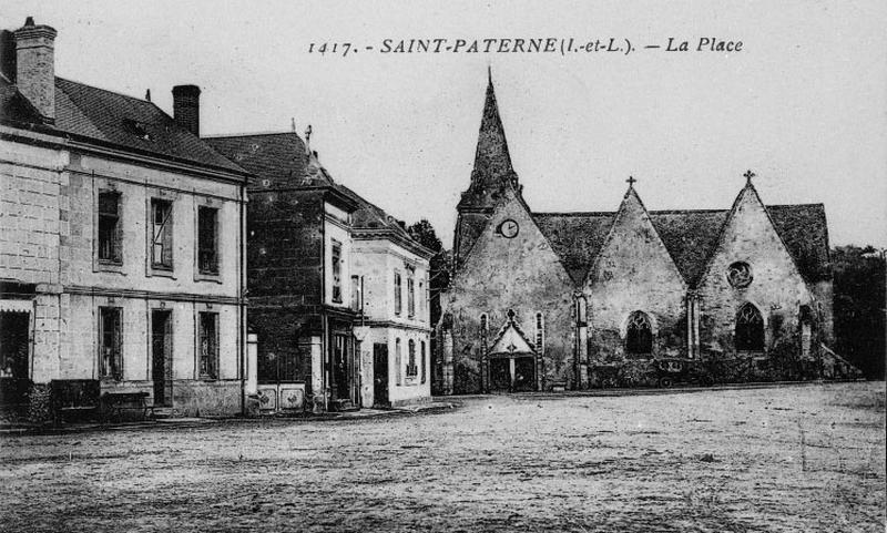 La place de l'église, vue prise dans la 1ère moitié du 20e siècle.