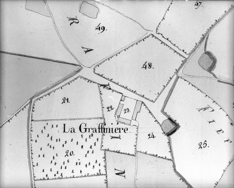 Plan de la Graffinière, tiré de l'Atlas de Béthune Sully, 4e quart du 18e siècle.