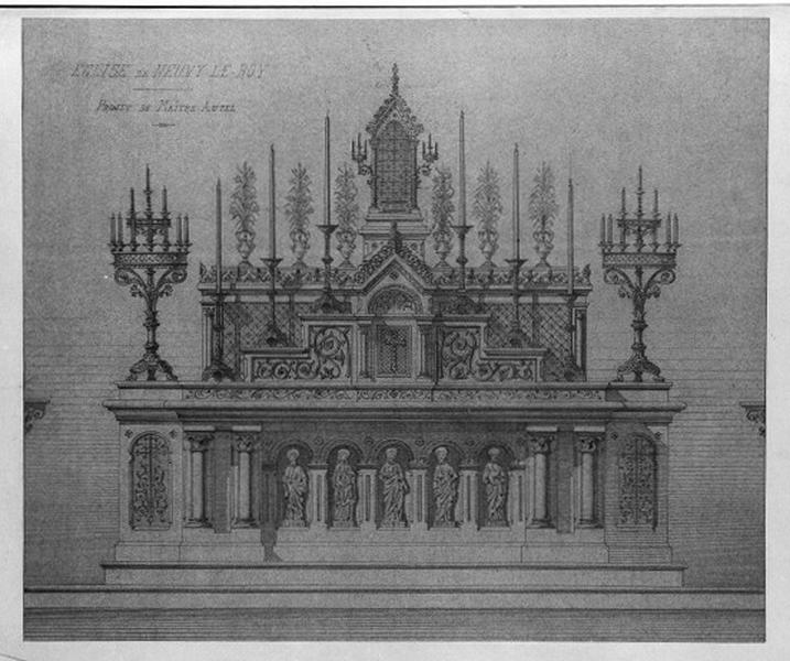 Autel, tabernacle (autel secondaire de sainte Barbe)