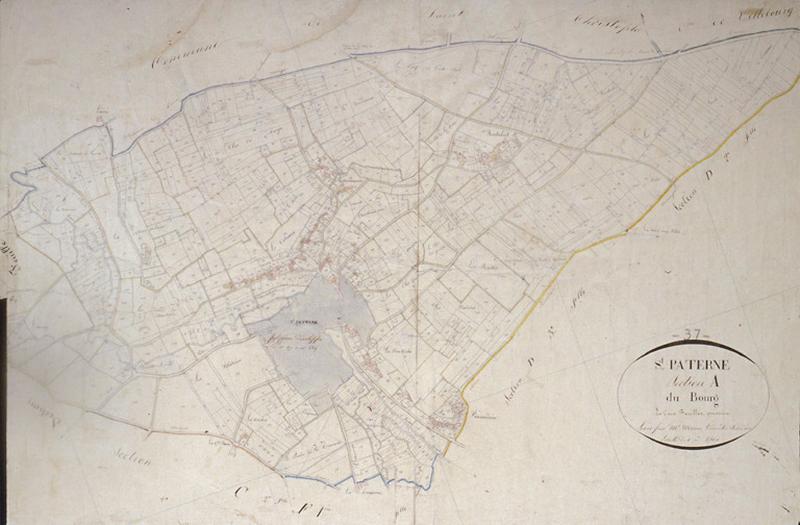 Extrait du plan cadastral de 1834, section A du Bourg.