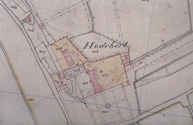 Extrait du plan cadastral de 1834, section A2, à l'échelle 1/1250e.