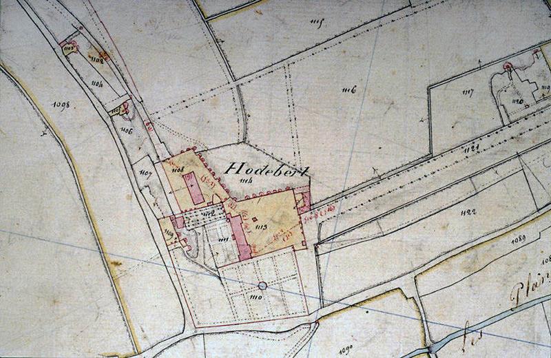 Extrait du plan cadastral de 1834, section A2, à l'échelle 1/1250e.