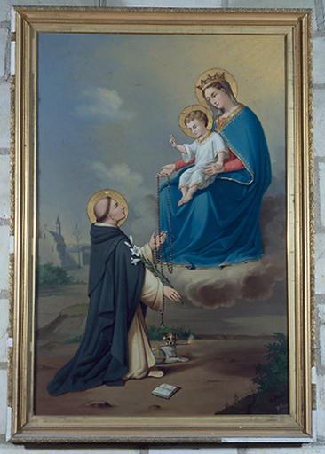 Tableau : Donation du Rosaire à Saint Dominique