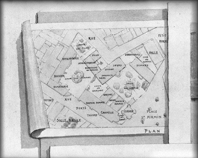 Plan-masse de l'hôtel-Dieu.