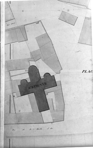 Atlas Froyer, 1847 : plan-masse de l'église.