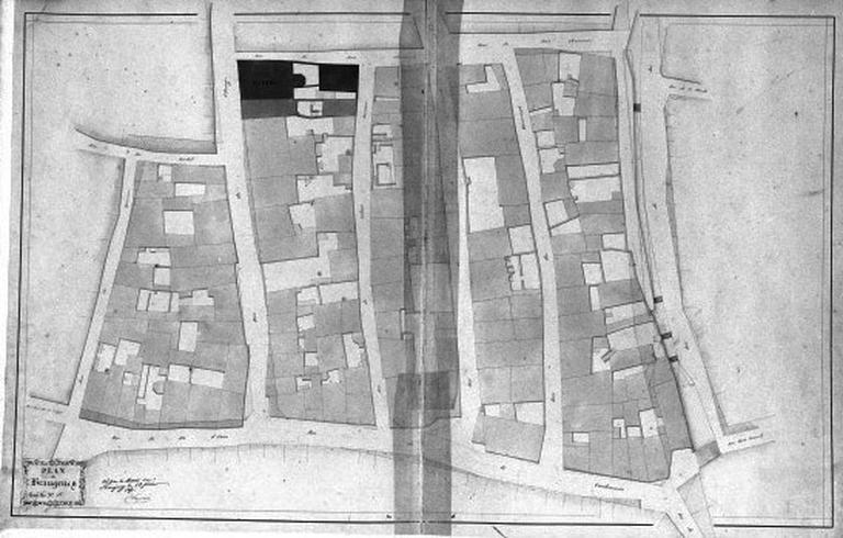 Plan de situation. Extrait de l'Atlas Froyer : quartier entre la rue de la Cordonnerie et la Mairie.