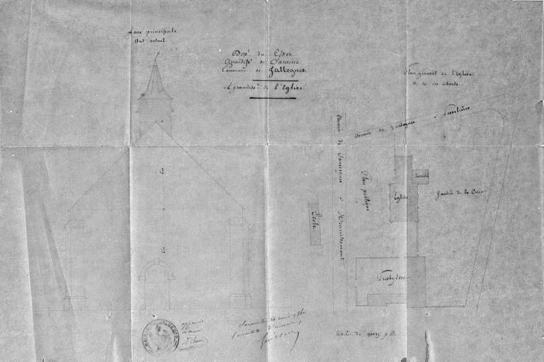 Plan de l'agrandissement de l'église.