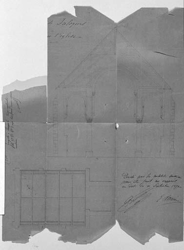 Elévation de l'église : détail.