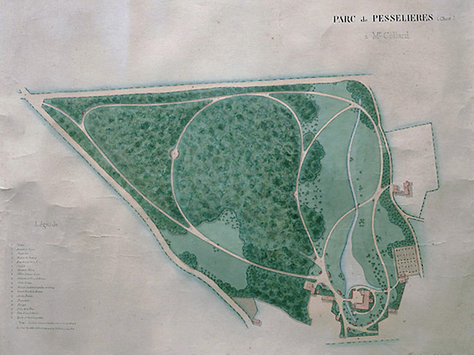 Plan du parc de Pesselières.