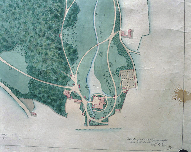 Plan du parc de Pesselières. Détail.