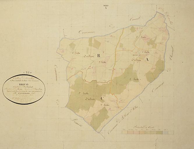 Tableau d'assemblage du plan cadastral parcellaire de la commune.