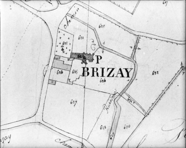 Extrait du plan cadastral ancien, section A2, 1832. Echelle : 1/2500