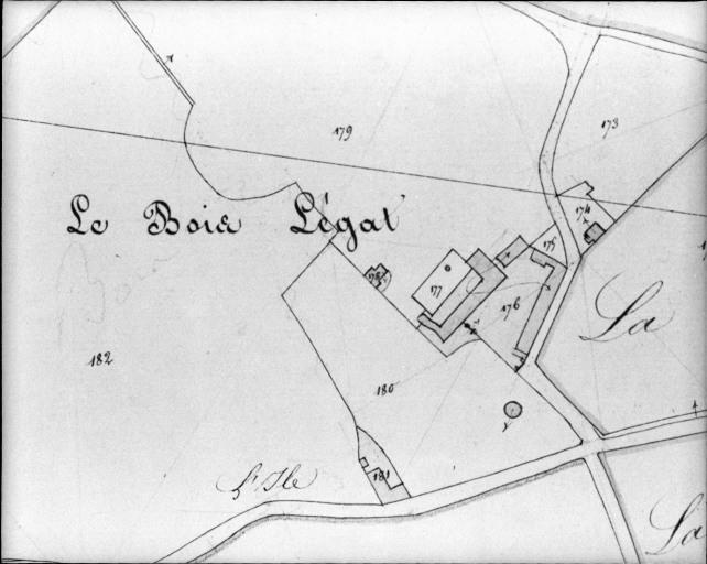 Extrait du plan cadastral ancien, section A1, 1832.