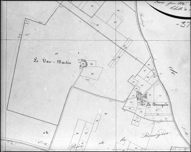 Extrait du plan cadastral ancien, section B2, 1832.