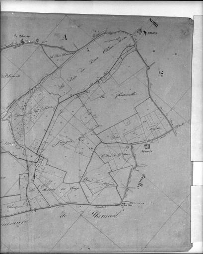 Extrait du plan cadastral ancien, section A3, 1832.