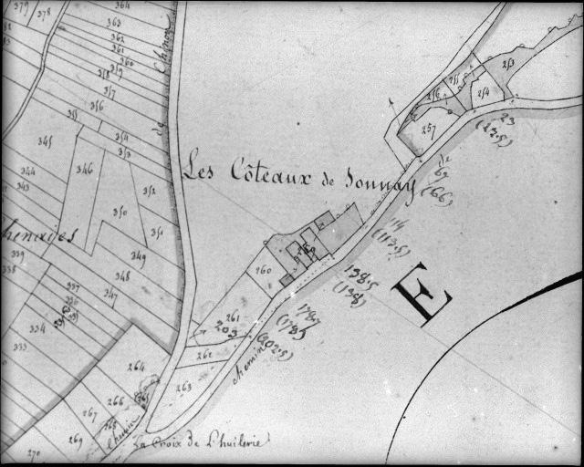 Extrait du plan cadastral ancien, section C1, 1832.