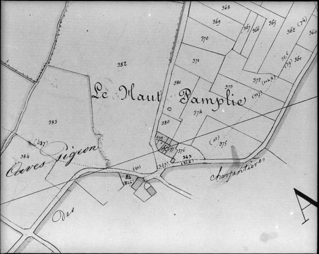 Extrait du plan cadastral ancien, section A3, 1832.
