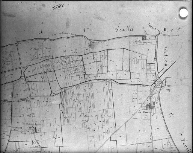 Extrait du plan cadastral ancien, section E, 1832.