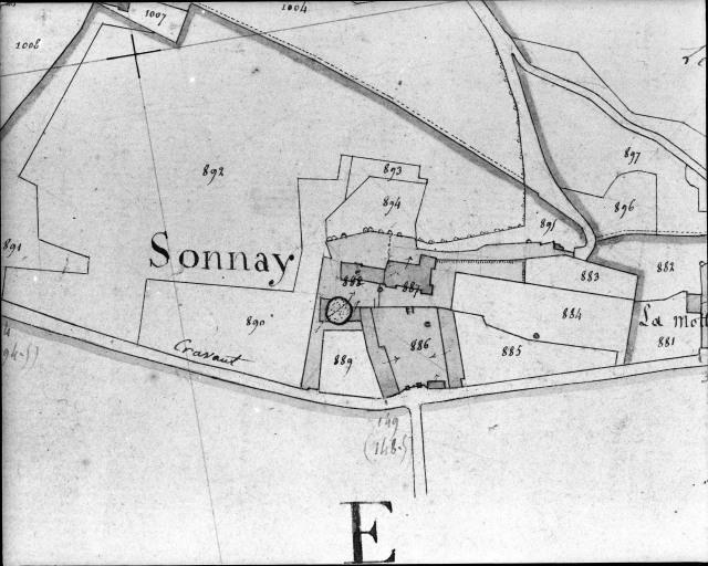 Extrait du plan cadastral ancien, section C2, 1832.