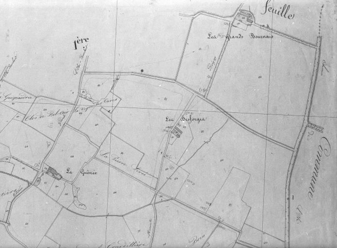 Extrait du plan cadastral ancien, section A2, 1832.