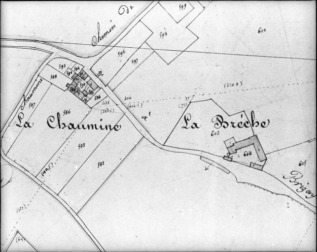 Extrait du plan cadastral ancien, section A2, 1832.