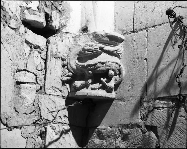 Chapelle sud : culot sculpté d'une salamandre.