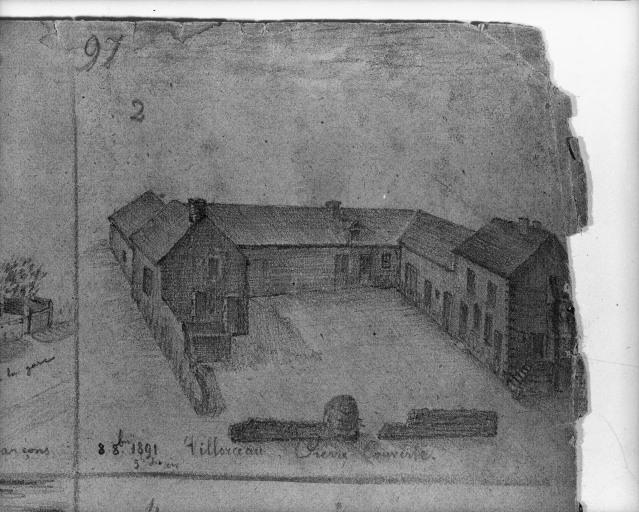 La ferme de la 'Pierre Couverte' à la fin du 19e siècle.