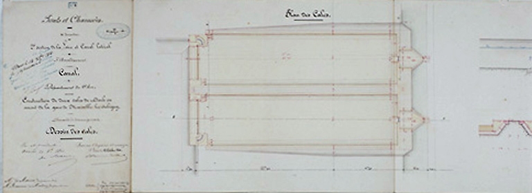 Plan de deux cales de radoub, 18 octobre 1864.