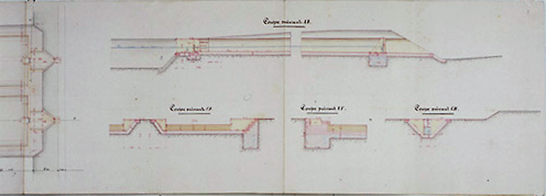 Coupes des deux cales de radoub, 18 octobre 1864.