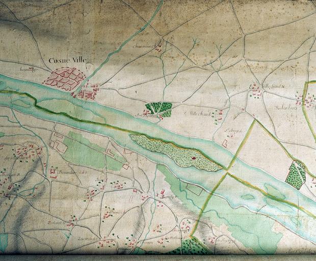 Plan du comté de Sancerre. Cosne, Bannay.