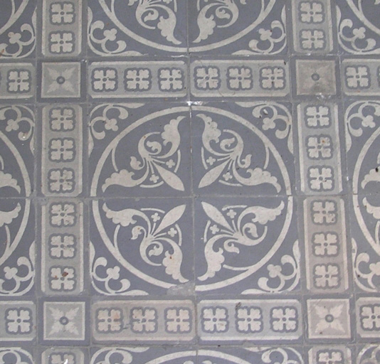 Détail du carrelage de la salle des machines.