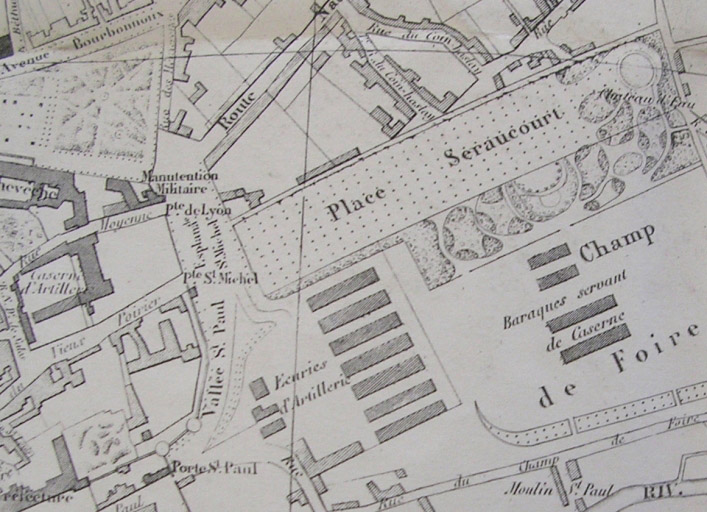 Plan des casernes et de la cartoucherie (1882).